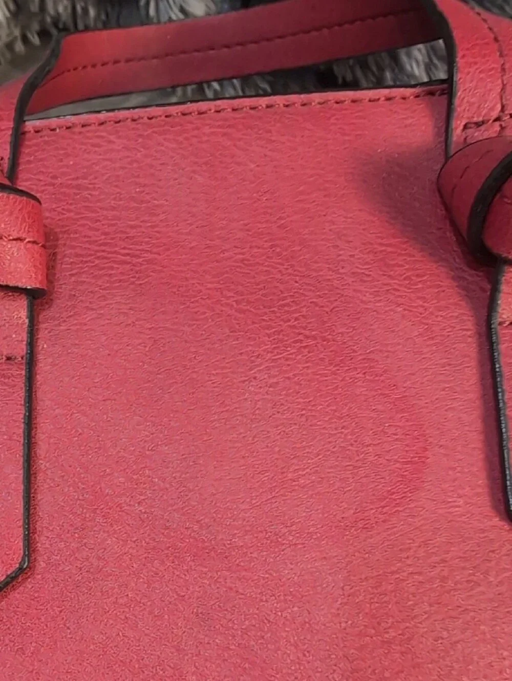 Gianni Bini Red Structured Leatherette Tote